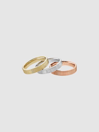 Calvin Klein Táskák & Kiegészítők HU386424 | Calvin Klein Rock'N Stack Női Gyűrű Szettek Világos Sár